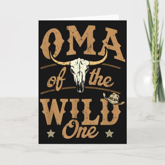 Oma Of The Wild One Cowboy Western Rodeo Party Mat Kaart (Voorkant)