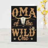 Oma Of The Wild One Cowboy Western Rodeo Party Mat Kaart (Gele Bloem)