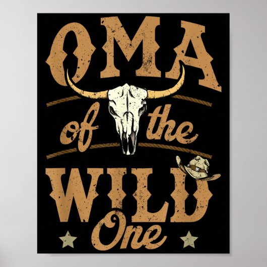 Oma Of The Wild One Cowboy Western Rodeo Party Mat Poster (Voorkant)