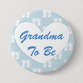 Oma om Baby shower Button blauw te zijn (Voorkant)