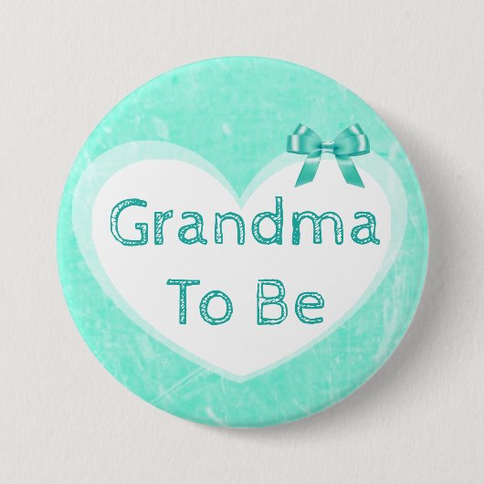 Oma om Baby shower Button blauw te zijn (Voorkant)