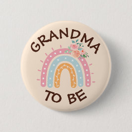 Oma om Baby shower Button Rainbow thema