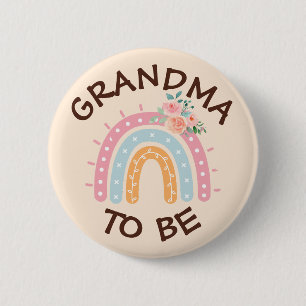 Oma om Baby shower Button Rainbow thema