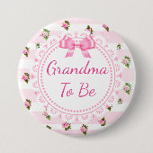 Oma om Baby shower Button Roze rozen te zijn (Voorkant)
