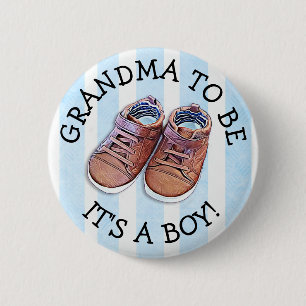 Oma om Baby shower Button te zijn