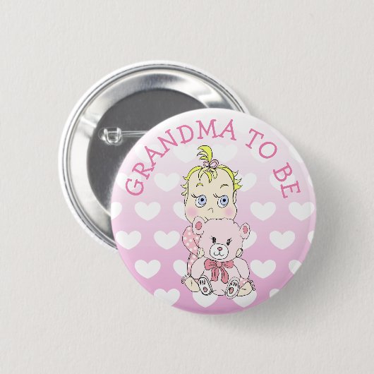 Oma om Baby shower Button te zijn (Voorkant /achterkant)