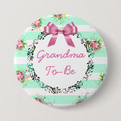 Oma om Baby shower Button te zijn Mint Green & Roz (Voorkant)
