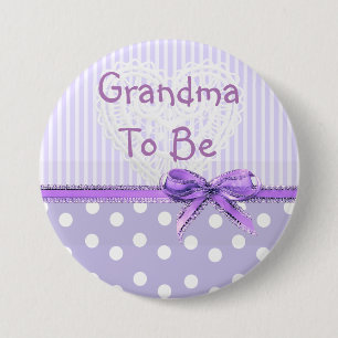 Oma om Baby shower Button te zijn: Paarse Bow