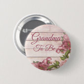 Oma om baby shower Magenta Rozen te zijn Ronde Button 5,7 Cm (Voorkant /achterkant)