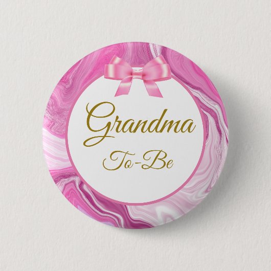 Oma om Baby shower roze en goud te zijn Ronde Button 5,7 Cm (Voorkant)
