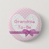 Oma om Baby shower roze en witte Button te zijn (Voorkant)
