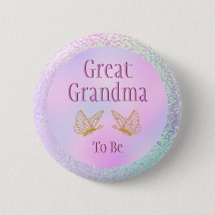 Oma om Baby shower te zijn, griezelige vlinder Ronde Button 5,7 Cm