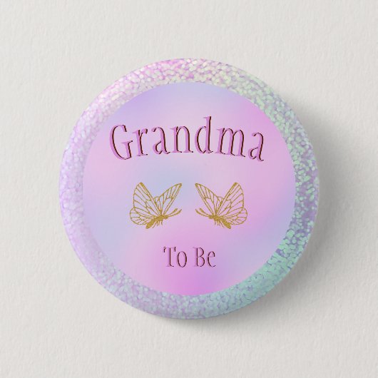 Oma om Baby shower te zijn, griezelige vlinder Ronde Button 5,7 Cm (Voorkant)