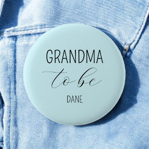 Oma om Blauw Baby shower Button