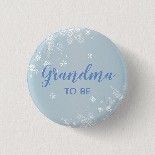 Oma om Blue Baby Boy Shower te zijn Nieuw grootmoe Ronde Button 3,2 Cm (Voorkant)