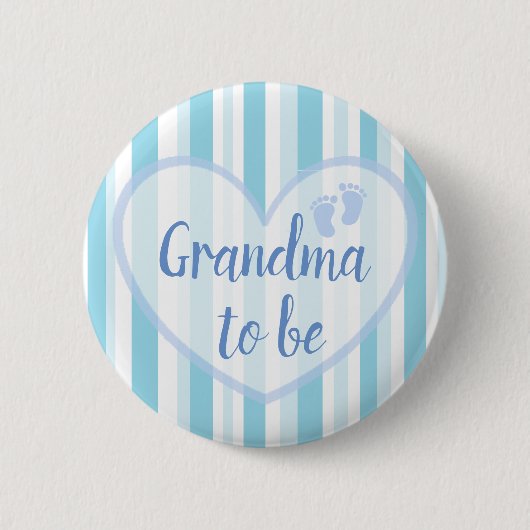 Oma om Blue Footprints Baby shower Button (Voorkant)