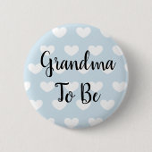 Oma om Blue Hearts Baby shower Button te zijn (Voorkant)