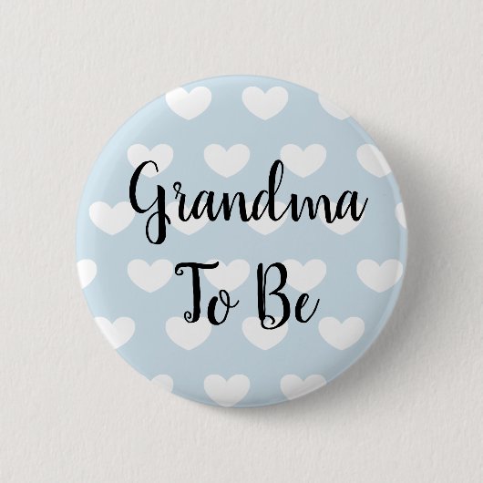 Oma om Blue Hearts Baby shower Button te zijn (Voorkant)