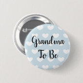 Oma om Blue Hearts Baby shower Button te zijn (Voorkant /achterkant)