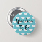 Oma om Blue Hearts Baby shower Button te zijn (Voorkant /achterkant)
