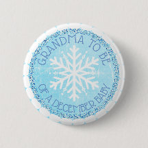 Oma om Blue Winter December Baby Button te worden