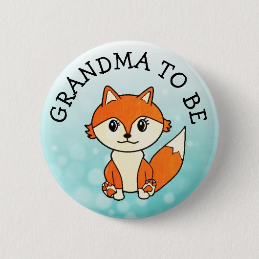 Oma om bosdieren te zijn Fox Baby shower Ronde Button 5,7 Cm (Voorkant)