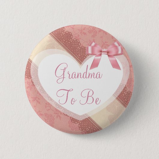 Oma om Button roze koraalkleurige Baby shower te z (Voorkant)