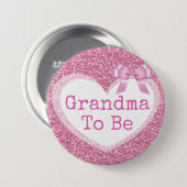 Oma om Button van roze Baby shower te zijn (Voorkant /achterkant)