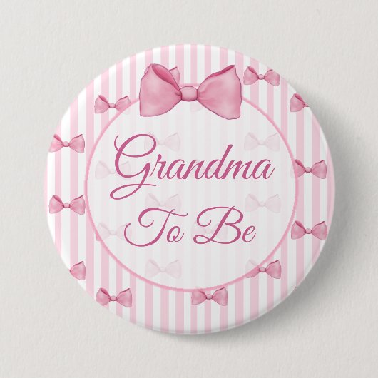 Oma om Button van roze Baby shower te zijn (Voorkant)