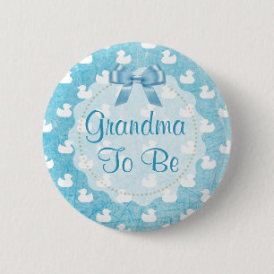 Oma om de Blauwe RubberButton van Eendjes te zijn Ronde Button 5,7 Cm