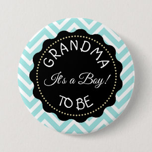 Oma om de blauwgroen knoop van het Baby shower van Ronde Button 7,6 Cm