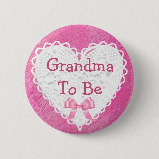 Oma om de Button van het Floral Shabby-Baby shower (Voorkant)