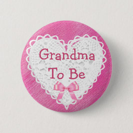 Oma om de Button van het Floral Shabby-Baby shower