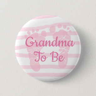 Oma om een roze Baby shower te zijn Ronde Button 5,7 Cm