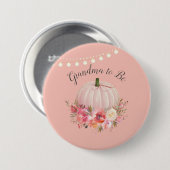 Oma om elegant pompoenBaby shower te zijn Ronde Button 7,6 Cm (Voorkant /achterkant)