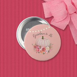 Oma om elegant pompoenBaby shower te zijn Ronde Button 7,6 Cm