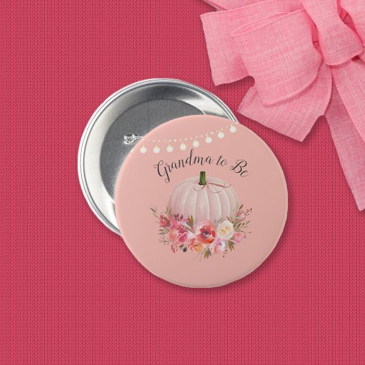 Oma om elegant pompoenBaby shower te zijn Ronde Button 7,6 Cm