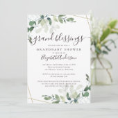 Oma om Eucalyptus Gold Glitter Baby shower te zijn Kaart (Staand voorkant)