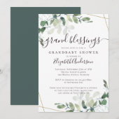 Oma om Eucalyptus Gold Glitter Baby shower te zijn Kaart (Voorkant / Achterkant)