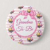 Oma om Floral Chic Rozen Button te zijn (Voorkant)