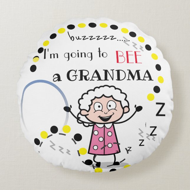 Oma om gepersonaliseerd te worden. rond kussen (Voorkant)