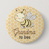 Oma om Granny Cute Honeybee Bee Baby shower te zij Ronde Button 7,6 Cm (Voorkant)