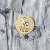 Oma om Granny Cute Honeybee Bee Baby shower te zij Ronde Button 7,6 Cm (In situ)
