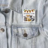 Oma om het Baby shower bos bos te zijn Vierkante Button 5,1 Cm (In situ)