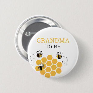 Oma om honingbijen Baby shower te zijn Ronde Button 5,7 Cm