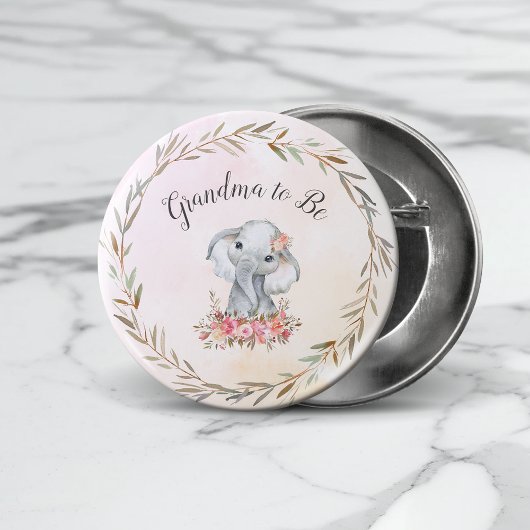 Oma om olifant Baby shower Boho Chic te zijn Ronde Button 7,6 Cm