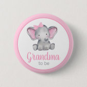 Oma om olifant Baby shower Button te zijn (Voorkant)