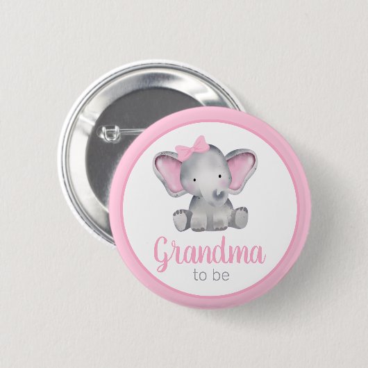 Oma om olifant Baby shower Button te zijn (Voorkant /achterkant)