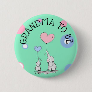 Oma om olifant Baby shower Button te zijn