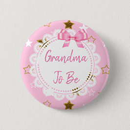 Oma om Pink en Gold Stars Button te zijn